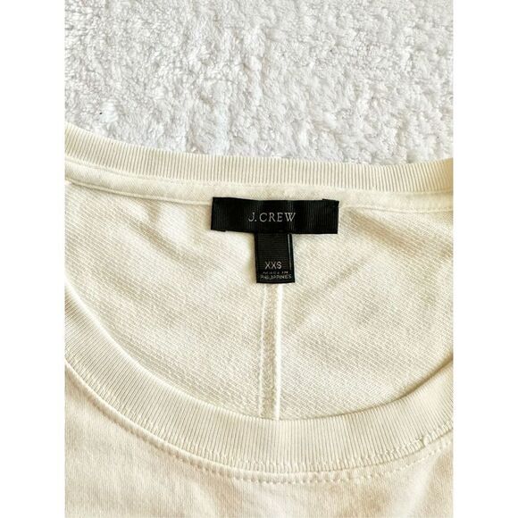 J.CREW NWOT Women's Long Sleeve Crew Neck Crop Top XXS Ivory - Picture 4 of 8